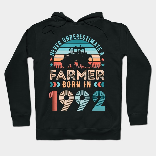 Farmer born in 1992 Farming Gift 30th Birthday Hoodie by Zak N mccarville